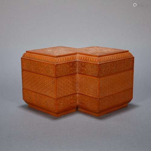 CHINESE ANCIENT BAMBOO CARVED BOX