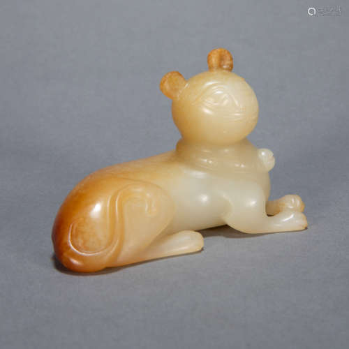 ANCIENT CHINESE HETIAN JADE CARVED BEAST