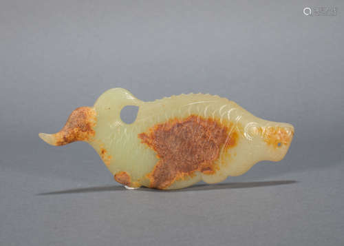 ANCIENT CHINESE HETIAN JADE CARVED FISH