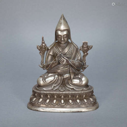 ANCIENT CHINESE STERLING SILVER BUDDHA STATUE