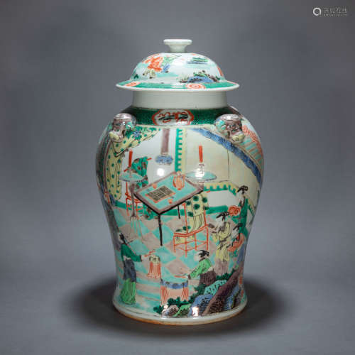 ANCIENT CHINESE FAMILLE ROSE GENERAL JAR