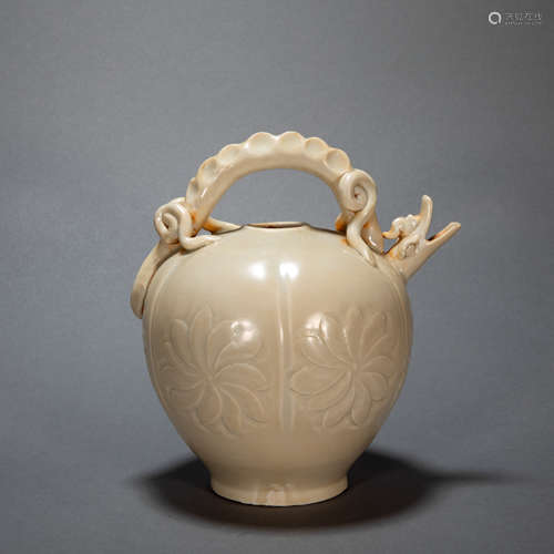 ANCIENT CHINESE DING KILN DRAGON-SHAPED MOUTH POT