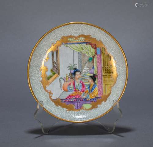 ANCIENT CHINESE ENAMEL PLATE