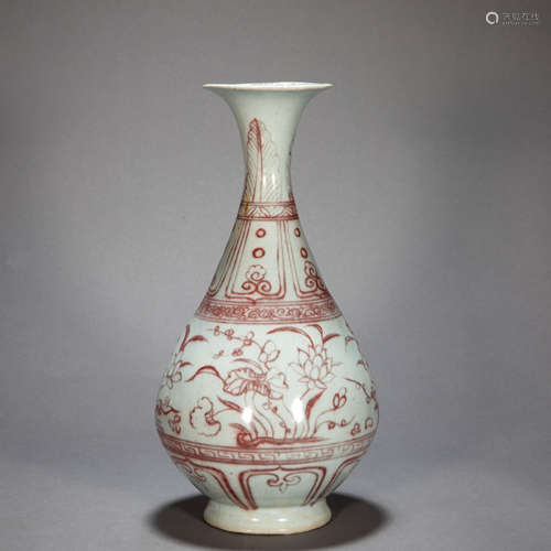 ANCIENT CHINESE UNDERGLAZED RED VASE