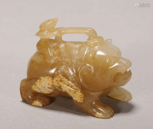 Han Dynasty - Figure and Bear Jade Ornament