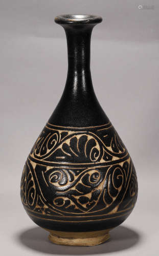 Western Xia - Black Glaze Flower Vase