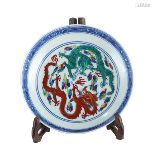 Qing Dynasty - Doucai Plate