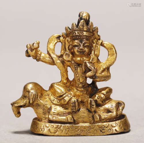 Qing Dynasty - Gilt Buddha Statue