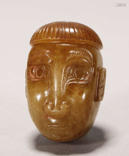 Western Zhou - Figure Face Shape Jade Pendant