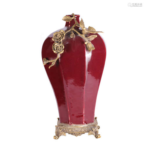 Qing Dynasty - Red Glaze Vase