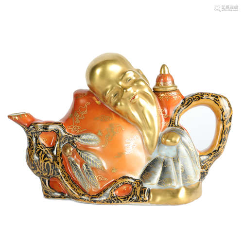 Qing Dynasty - Colored with Gold Tracing Kettle