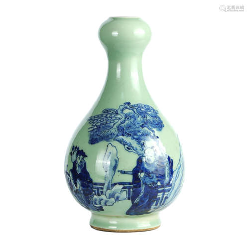 Qing Dynasty - Blue and White Porcelain Vase