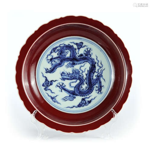 Qing Dynasty - Red Glaze Plate
