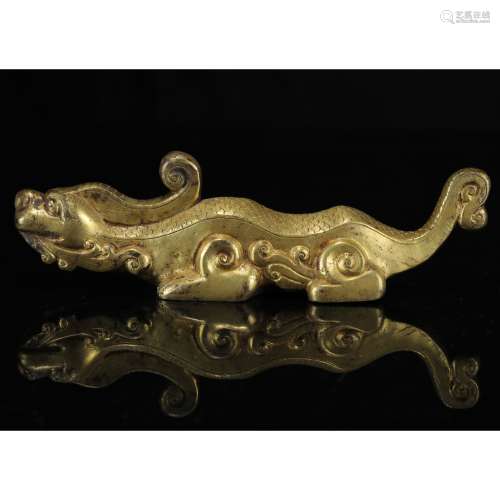 Qing Dynasty - Gilt Tiger Paperweight