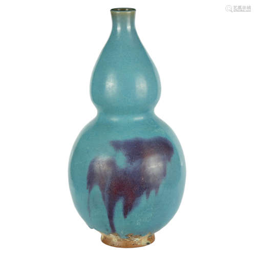 Qing Dynasty - Jun Ware Gourd Shape Vase