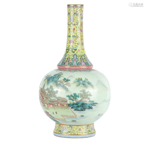 Qing Dynasty - Colored and Patterned Vase