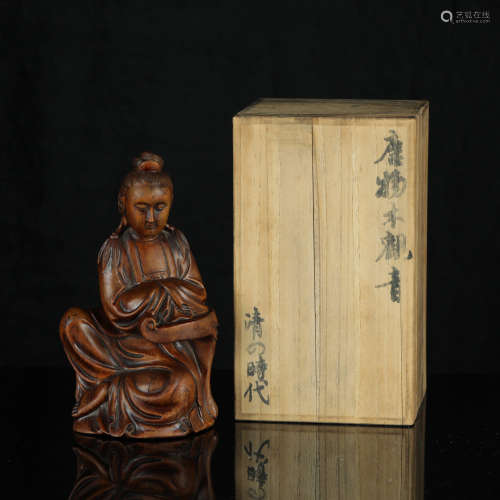 Qing Dynasty - Boxwood Buddha Statue