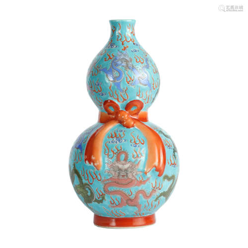 Qing Dynasty - Colored Gourd Vase