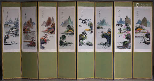 SET OF LANDSCAPE PEOTRY PATTERN EMBROIDERY SCREENS