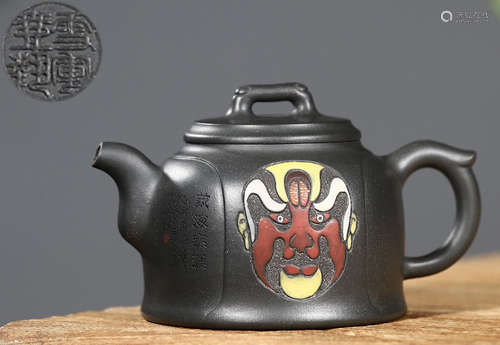 A ZISHA POT MADE BY ZHANGXUEJUN