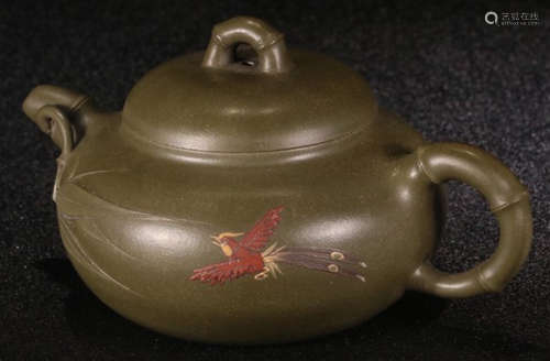 A BIRD PATTERN ZISHA POT