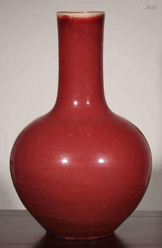 A SCRIFICIAL RED GLAZE VASE