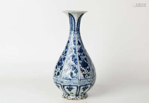 Blue And White Porcelain Octagonal Vase
