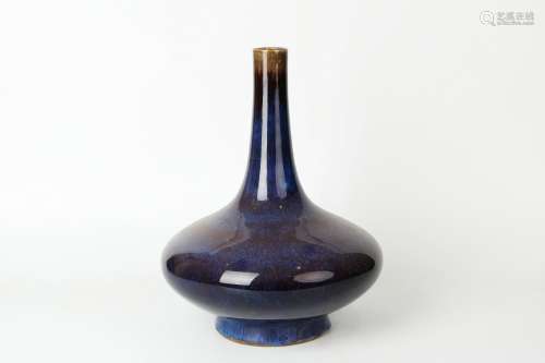 Flambe Glazed Porcelain Bottle Vase