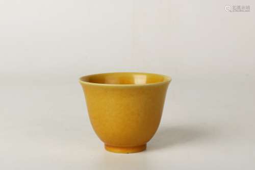 Yellow Glazed Porcelain Cup