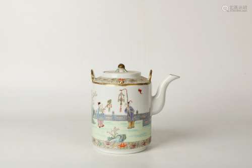 Famille Rose Porcelain Tea Pot