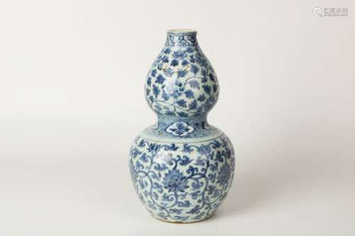 Blue And White Porcelain Gourd Shaped Vase