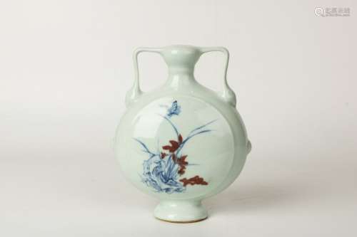 Blue And White Porcelain Moon Flask