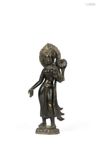 17世紀尼泊爾 銅蓮花手菩薩立像