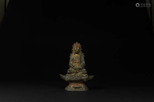 明中期 銅漆金地藏王菩薩像