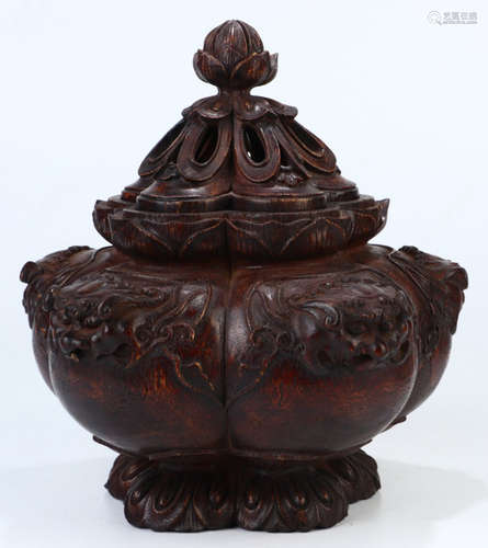 A CHENXIANG WOOD CARVED CENSER