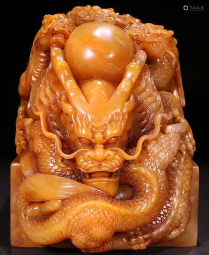 A TIANHUANG STONE CARVED DRAGON PATTERN SEAL