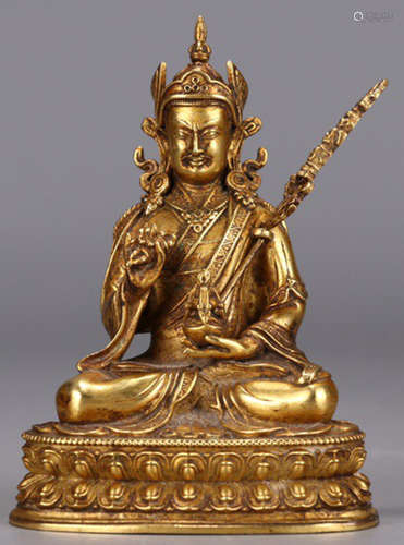 A GILT BRONZE CASTED BUDDHA STATUE