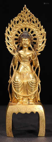 A GILT BRONZE CASTED BUDDHA STATUE