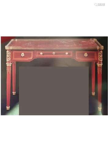 1 Louis XVI style flat desk Mahogany, mahogany ven…