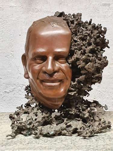 Bronze bust representing Prince Rainier of Monaco.…
