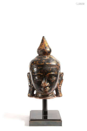 Buddha head, Burma, Shan States \nBuddha with a ser…