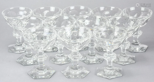 Set of Twelve French Baccarat Crystal Goblets