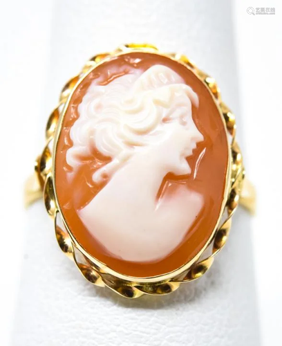 Vintage 14k Yellow Gold Cameo Ring