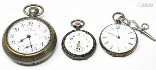 Lot of 3 Antique Pocket Watches Incl Sterling