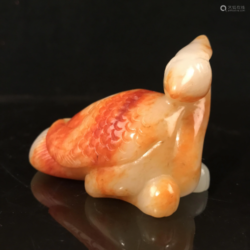 Chinese Jade Mandarin Duck Figure