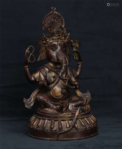 A Bronze Gilt Ganesha