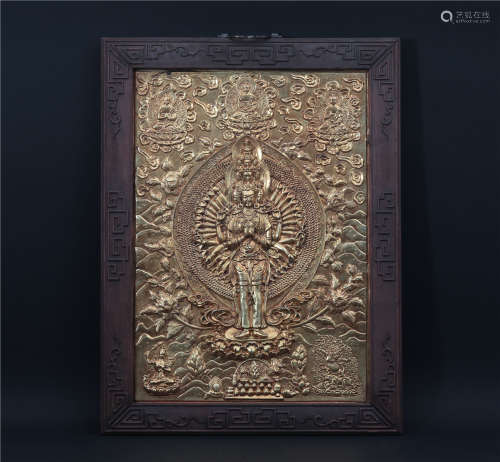 A Bronze Gilt Plaque Qing Dynasty
