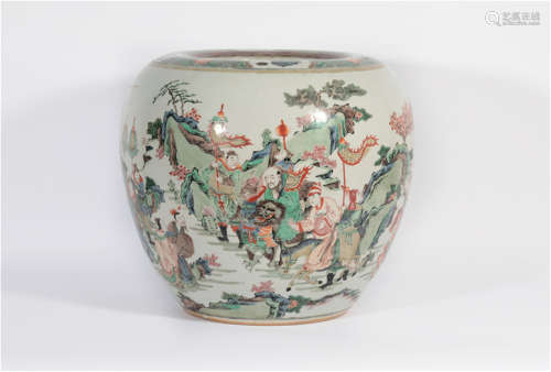 A Famille Verte Jardiniere Qing Dynasty