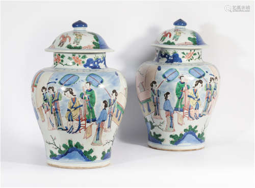 Two Famille Verte Garnitures Kangxi Period