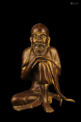 A Bronze Gilt Seated Arhat Ming Dynasty